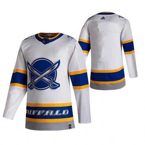Men%27s Buffalo Sabres Blank White 2020-21 Reverse Retro Stitched NHL Jersey Dzhi